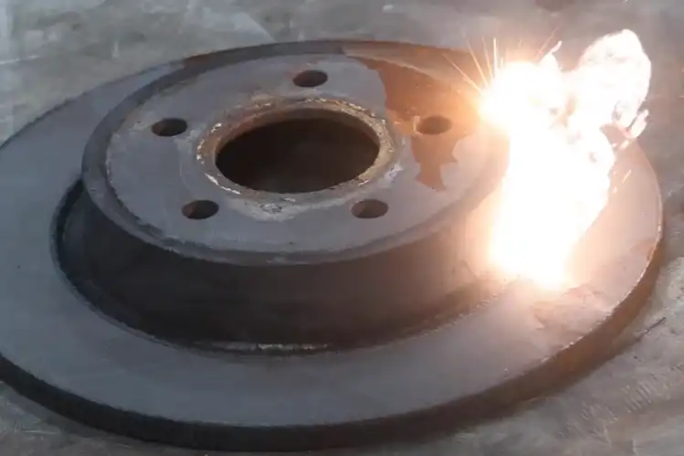 500W pulsed laser cleaner result for heavier rust removal