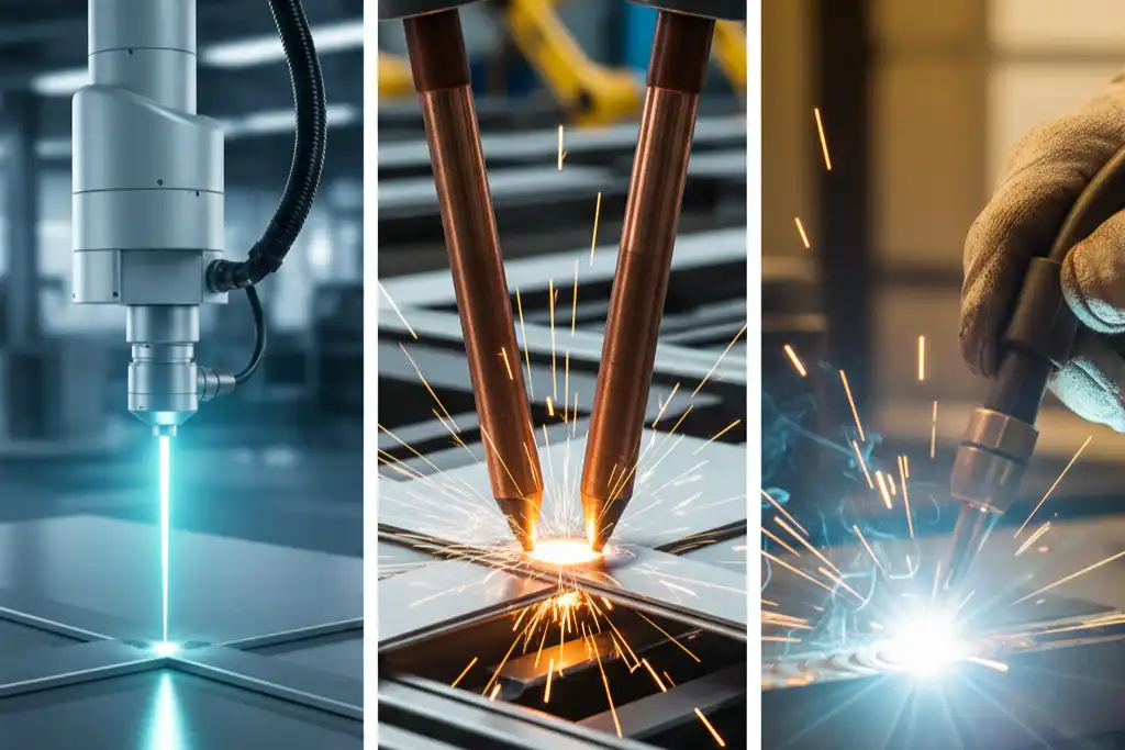 Comparison of Laser Welding, Spot Welding, and TIG Welding Technologies
