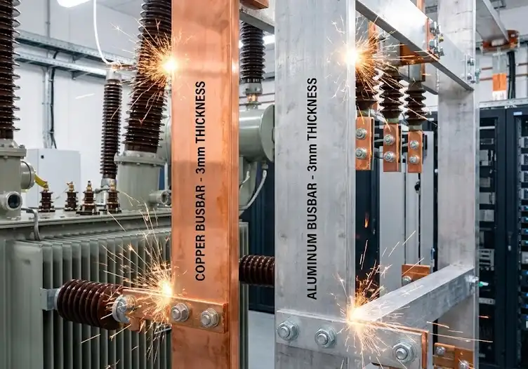 Thick copper or aluminum busbars