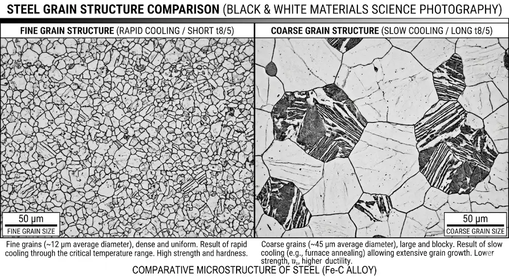 Cooling rates and grain growth