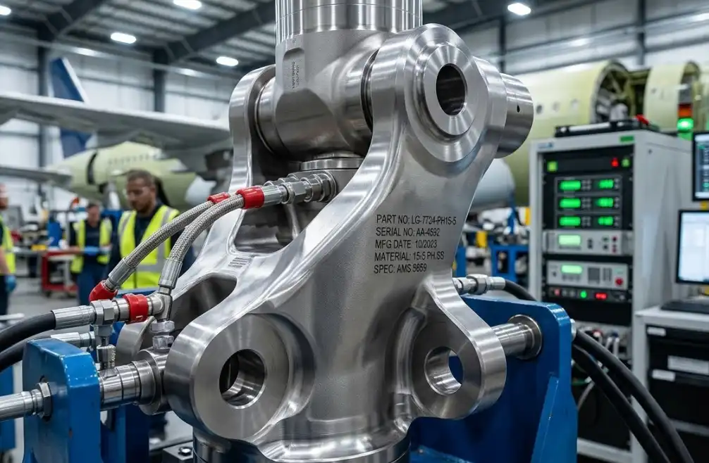 High-strength aircraft landing gear component highlighting the excellent fatigue resistance and structural reliability of 15-5 PH stainless steel.