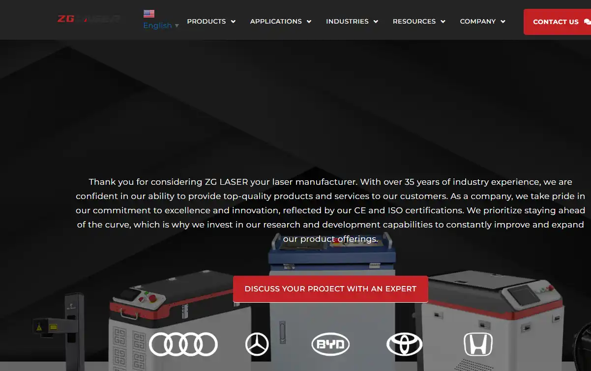 Chutian Laser website homepage