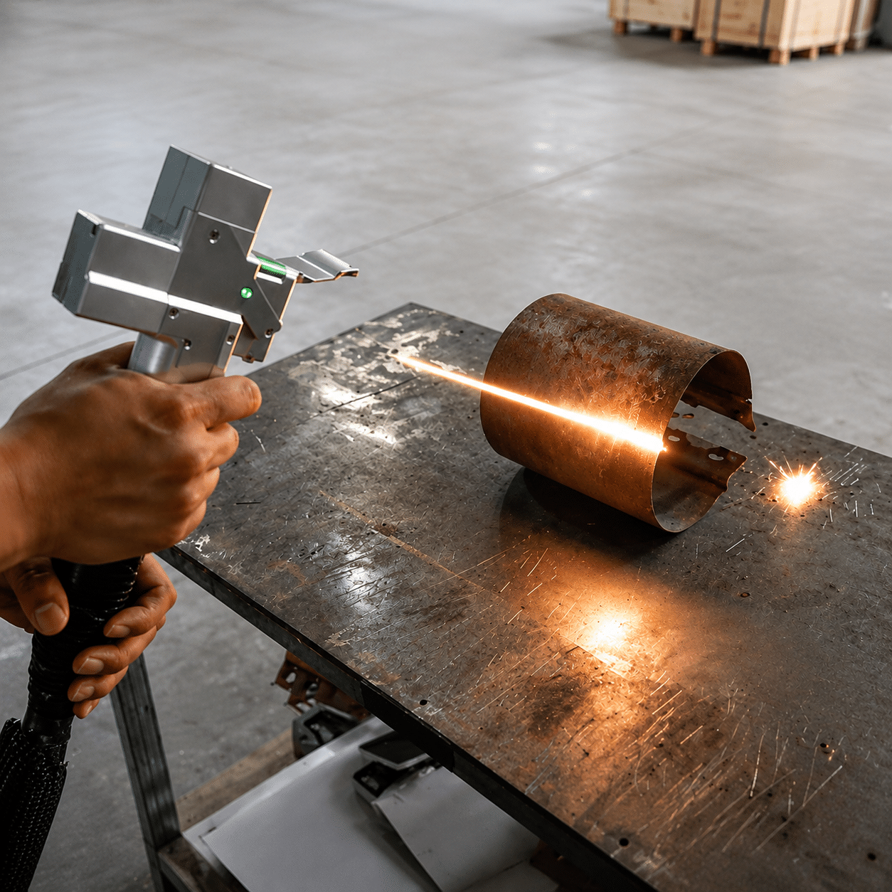 Laser oxide removal application on weld seam and metal surface