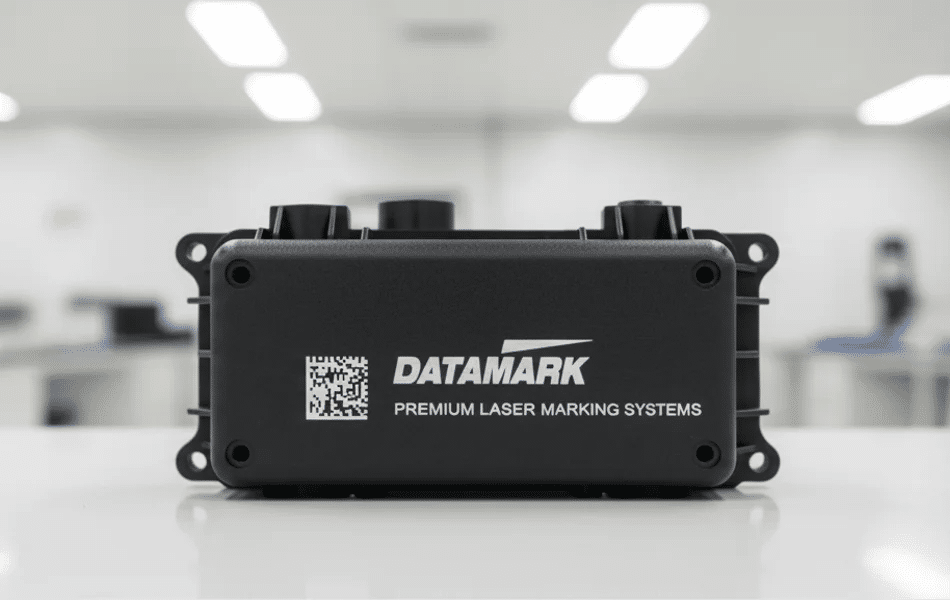 Fiber laser marking on plastic part