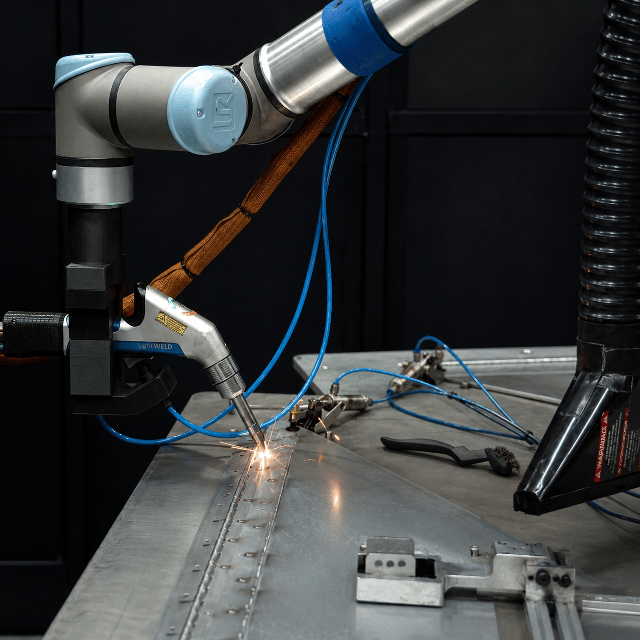Laser processing sample result after collaborative robot laser system