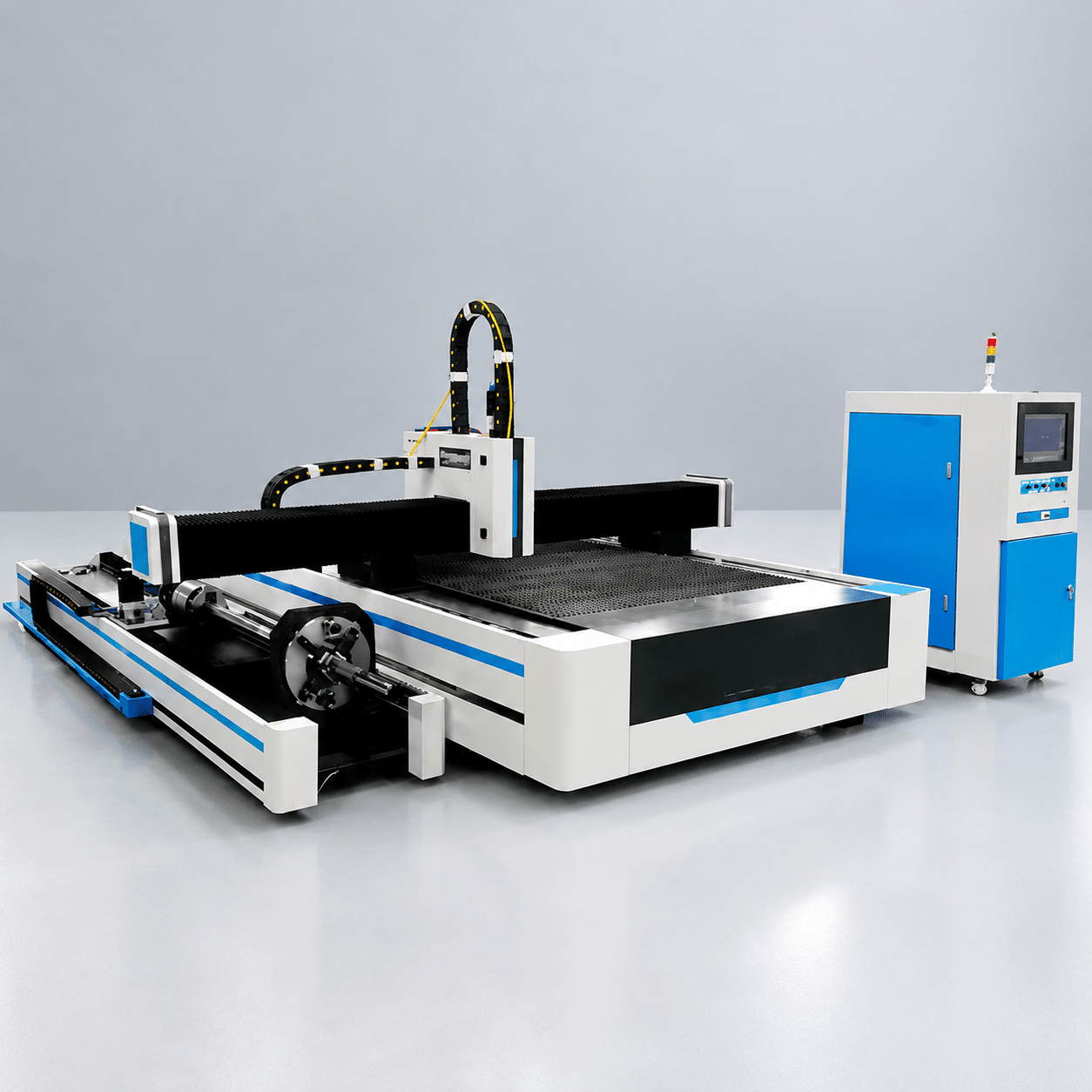Enclosed industrial fiber laser cutting machine for metal sheet
