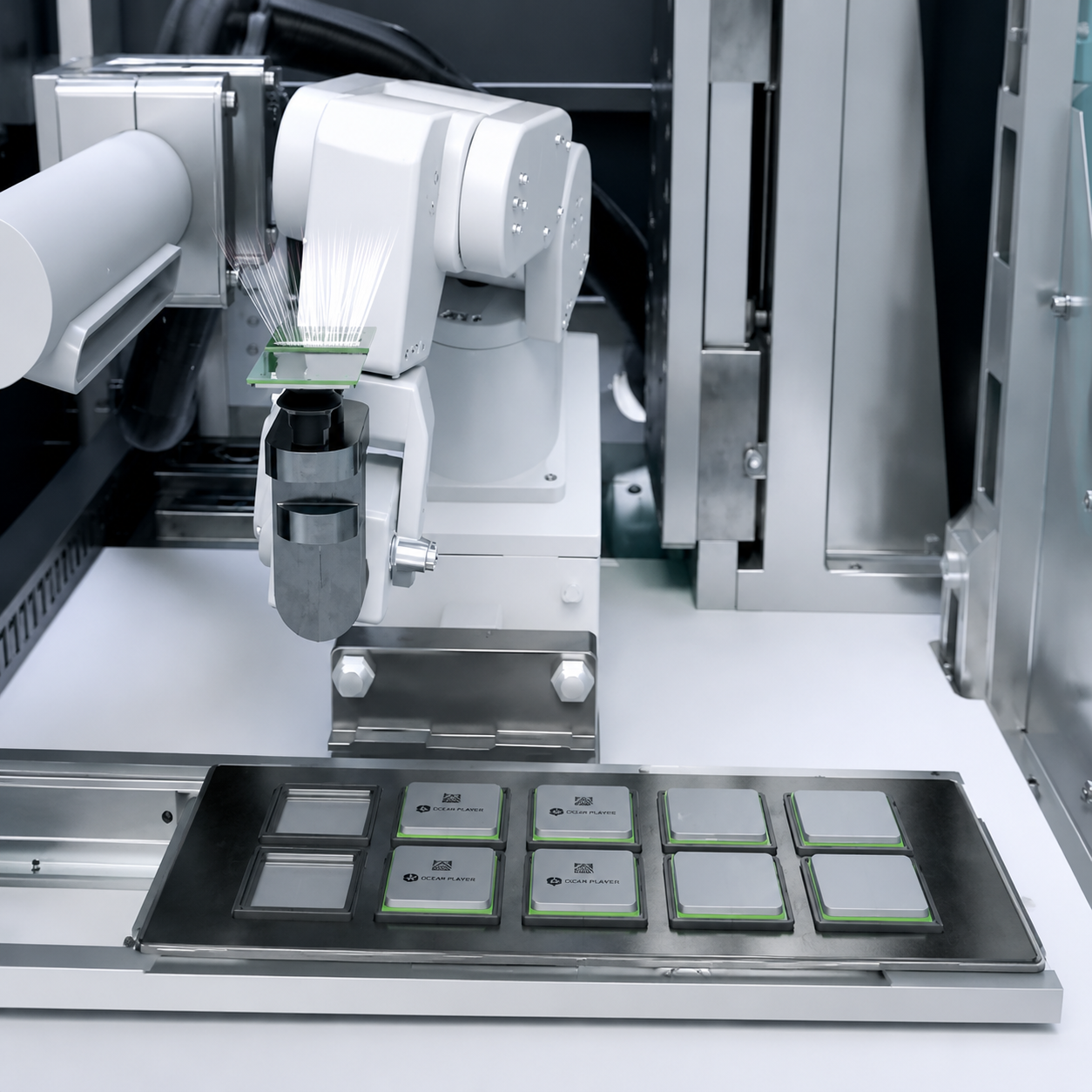 automated laser marking system with conveyor and code handling