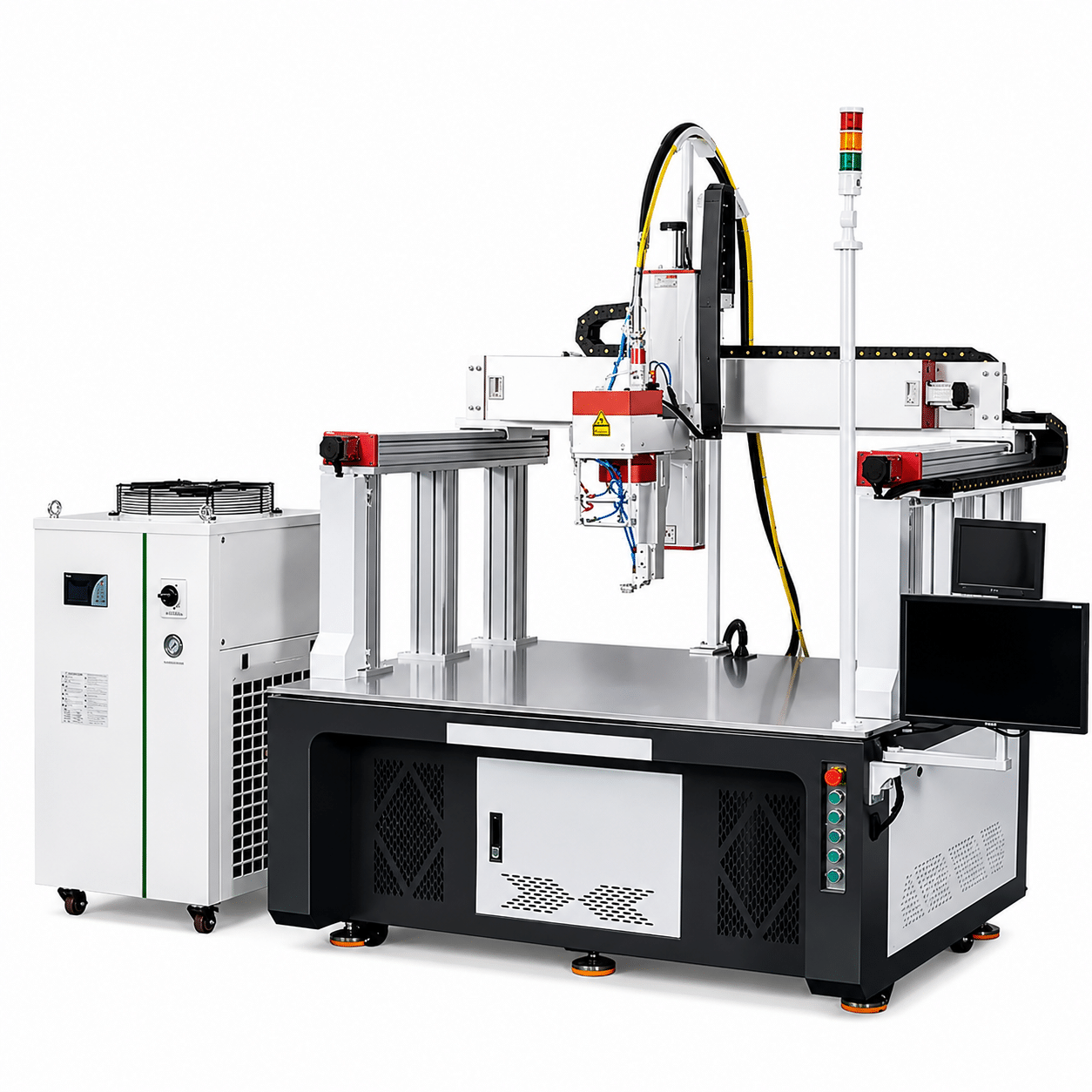 Fixed laser cleaning station for repeatable part cleaning