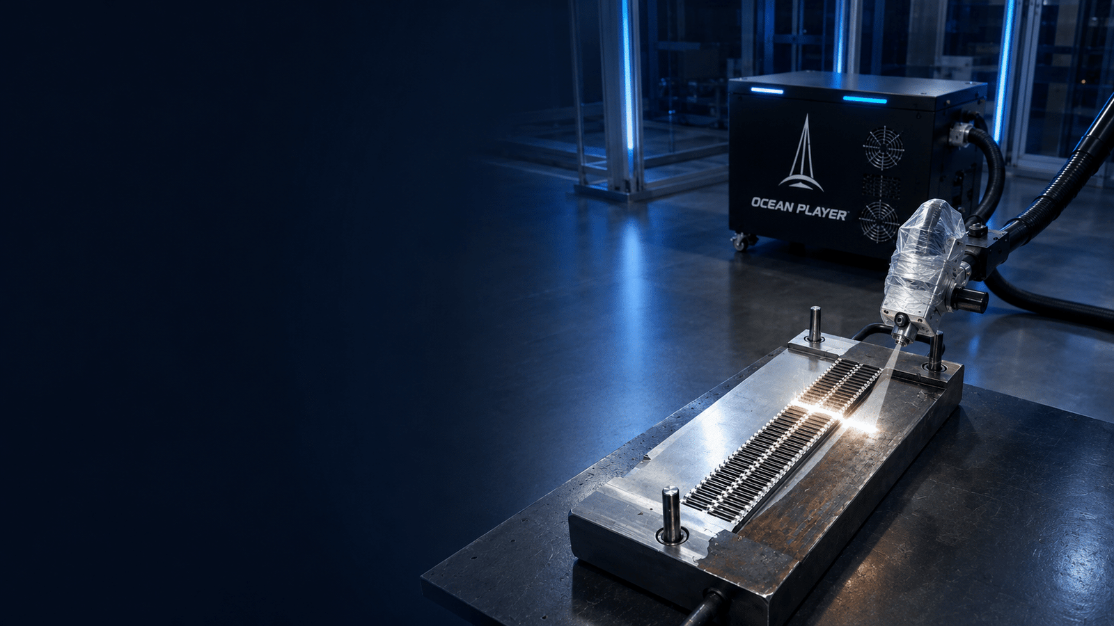 Pulsed laser cleaning process on an industrial metal surface