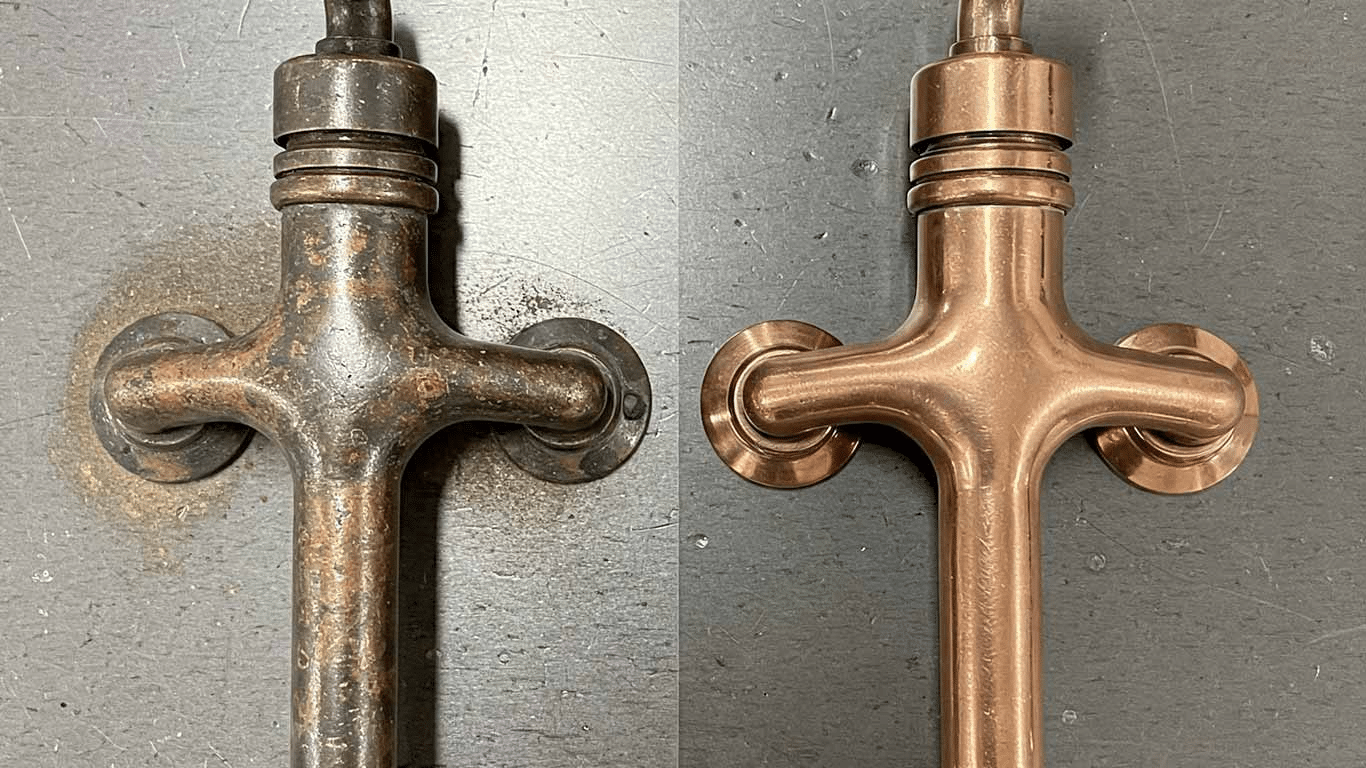 Copper oxide removal before and after laser cleaning