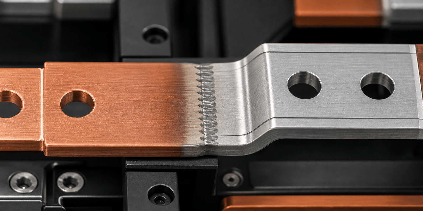 Laser welding result on EV busbar connector