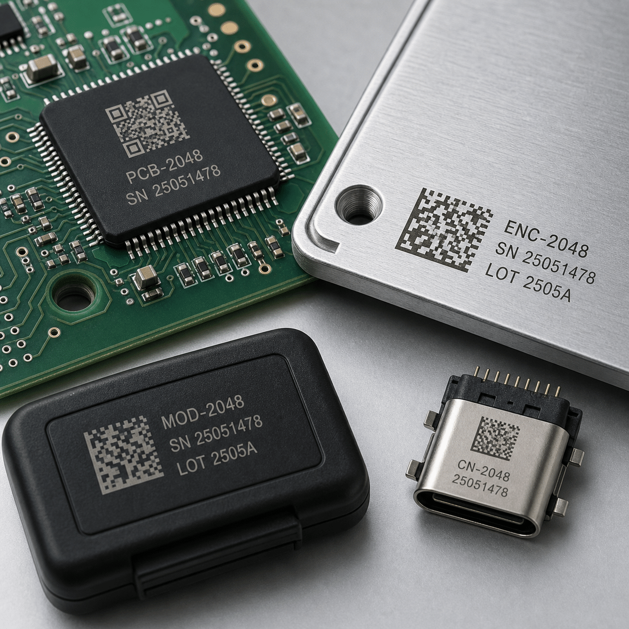 UV laser marking result on electronics component