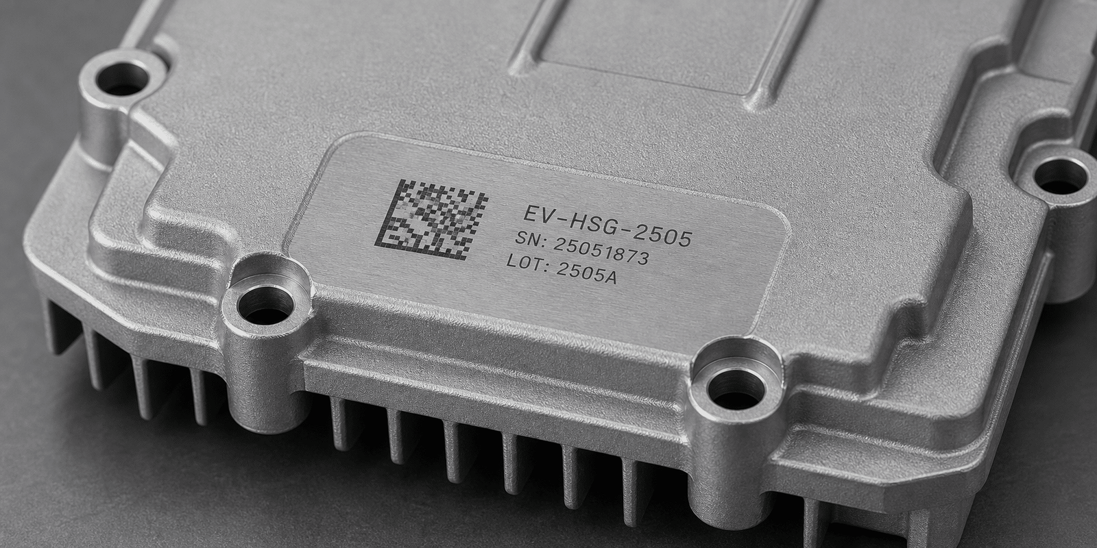 Laser marking serial number on EV metal housing