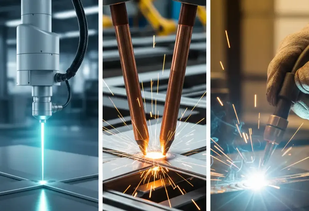 Comparison of Laser Welding, Spot Welding, and TIG Welding Technologies