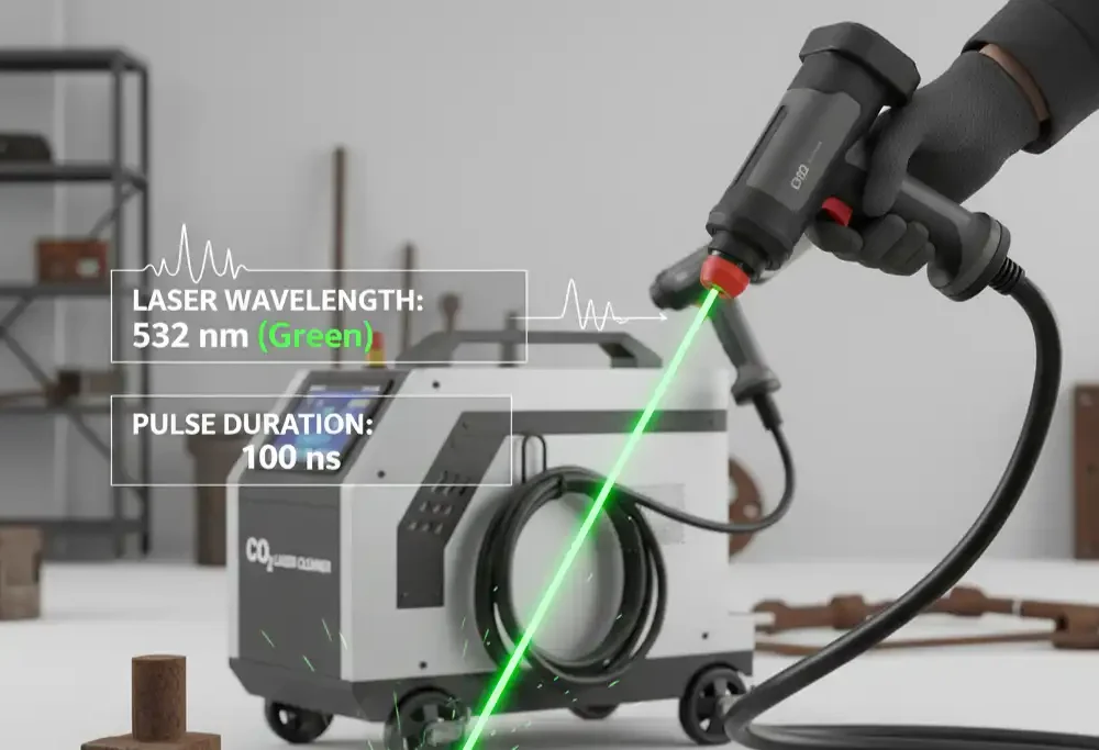 Handheld laser cleaning machine and its laser wavelength
