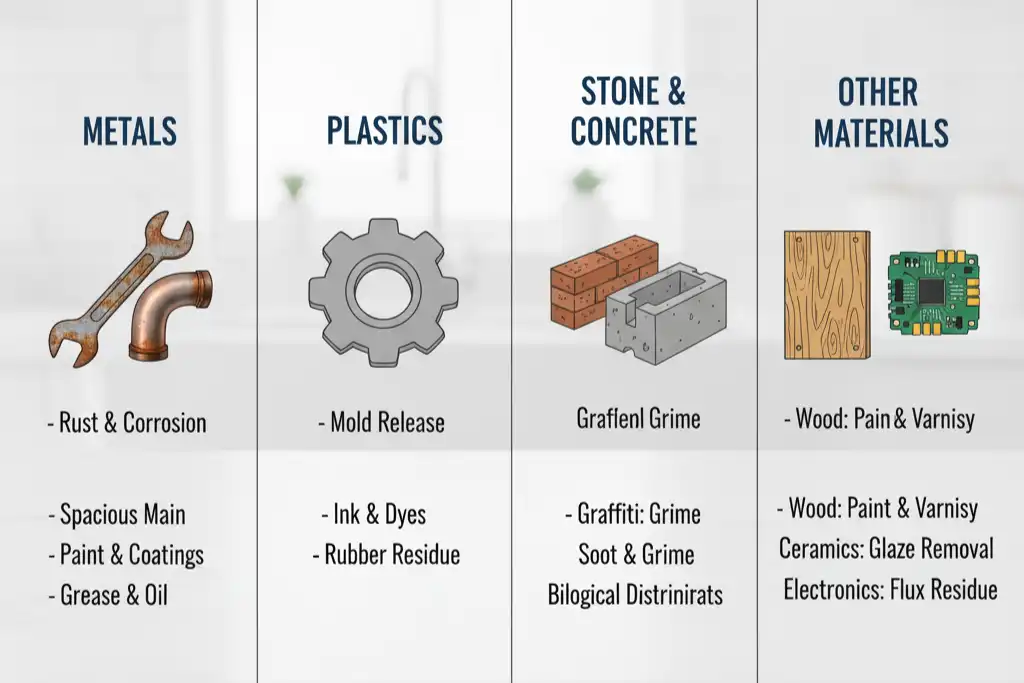 What materials can laser cleaning machines clean