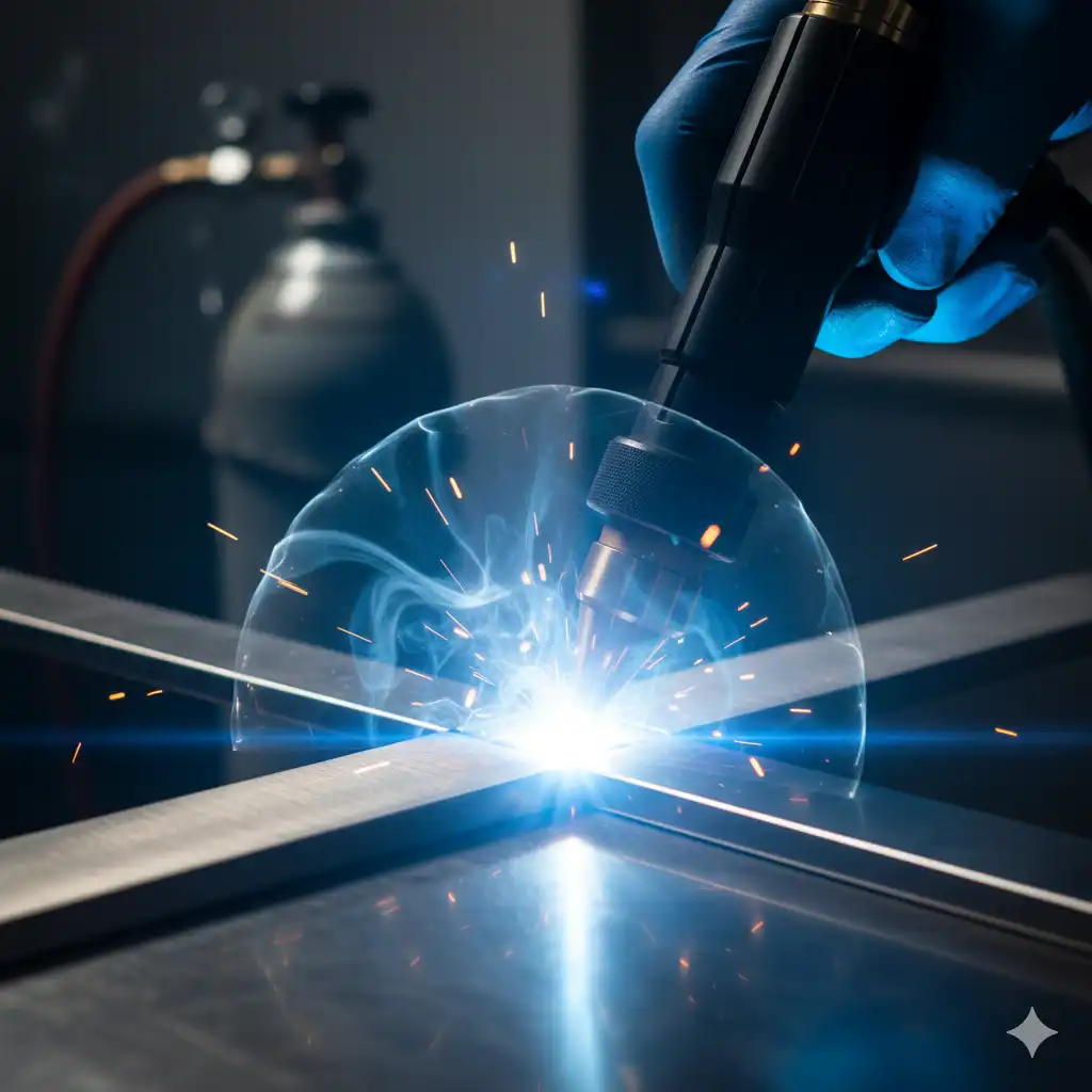 Does laser welding require the use of protective gas