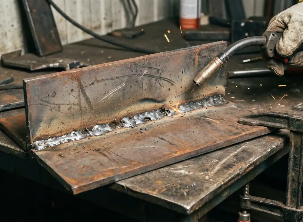 Why the flux cored wire is not welded firmly