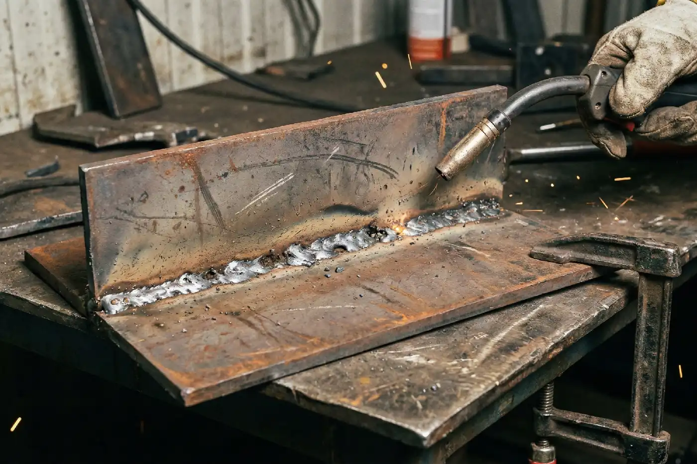 Why the flux cored wire is not welded firmly