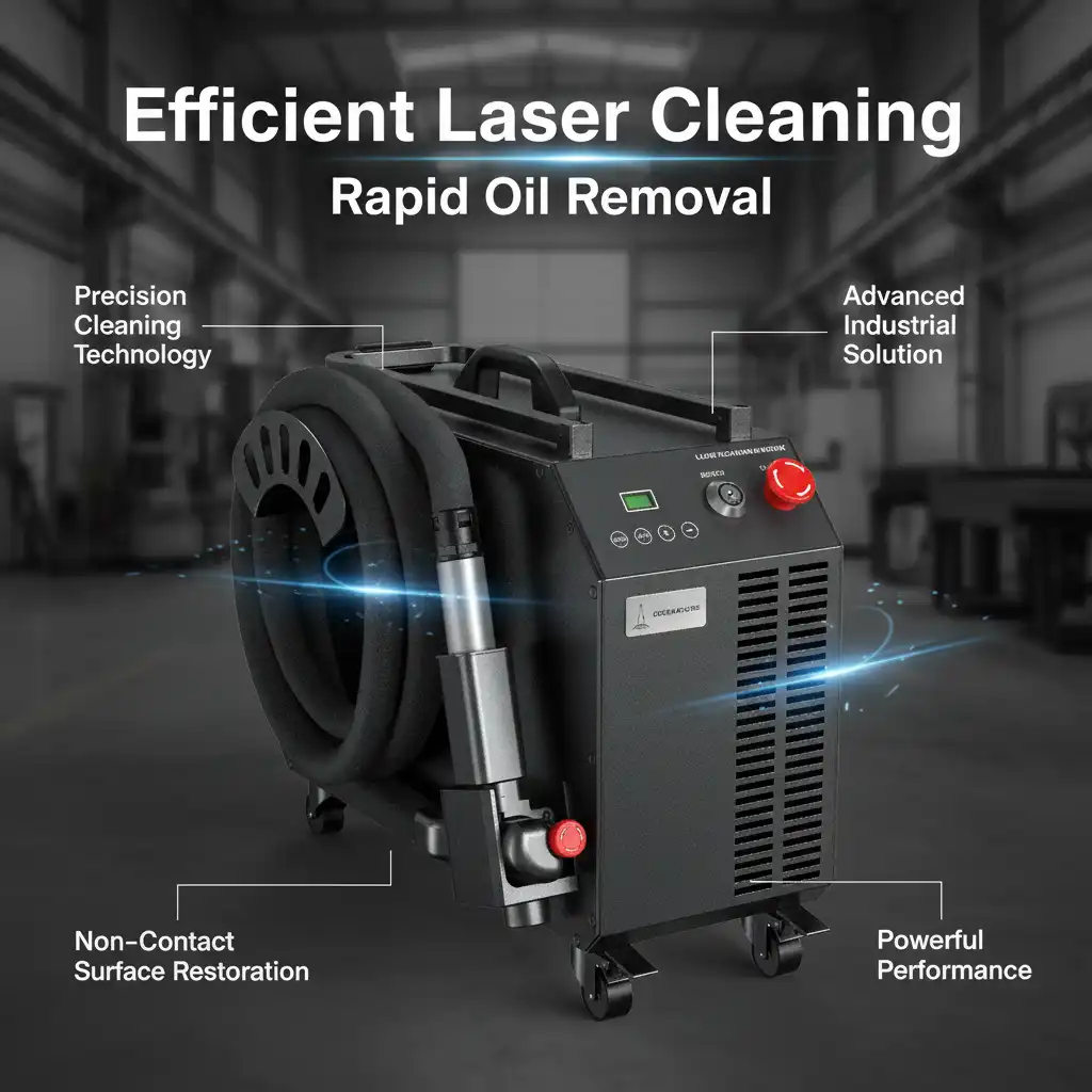 Laser oil stain removal