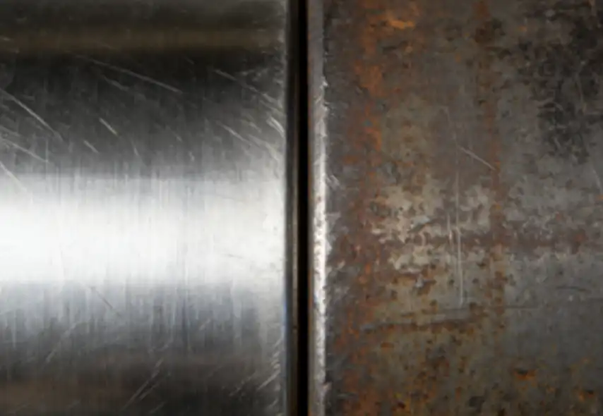 Stainless steel shines or fades over time