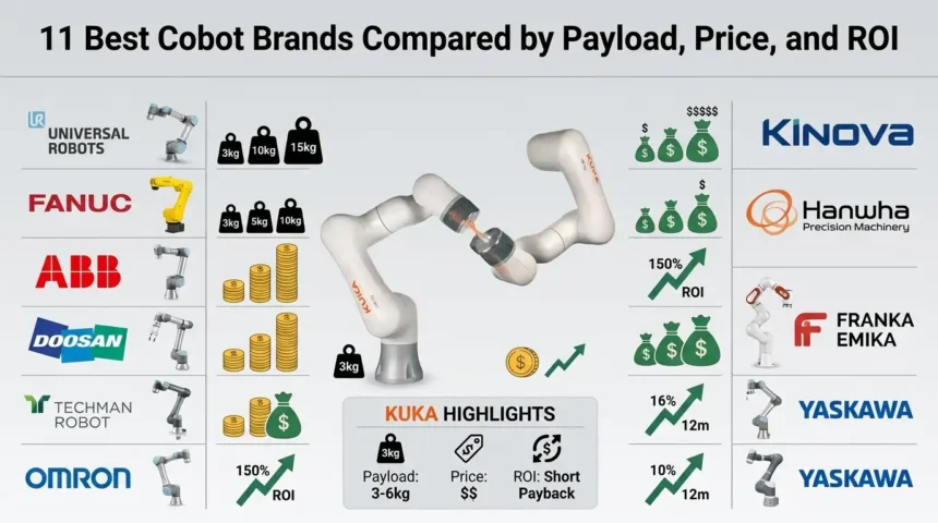 11 Best Cobot Brands Compared by Payload, Price, and ROI