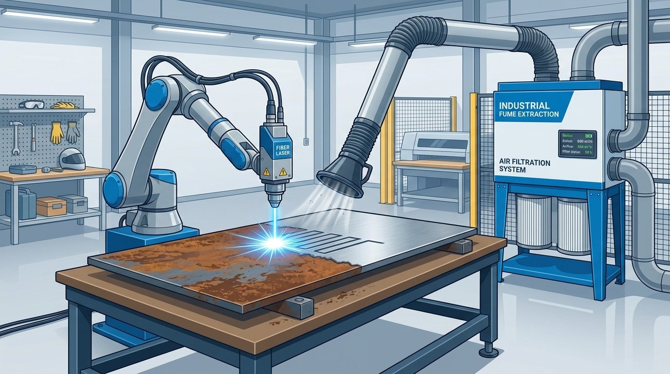 fiber laser cleaning technology zero waste environmental benefit compared to sandblasting