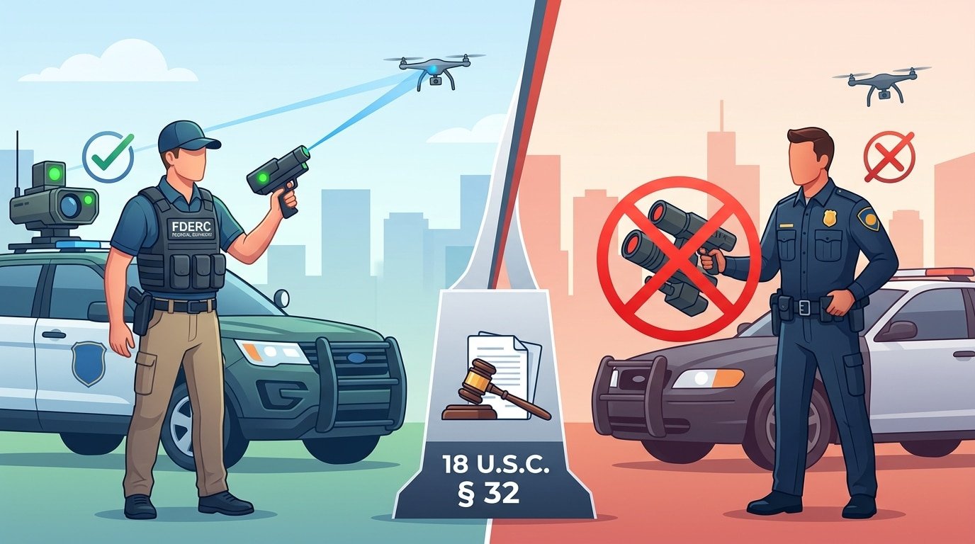 Why state police and airports cannot legally use anti-drone laser weapons under federal preemption