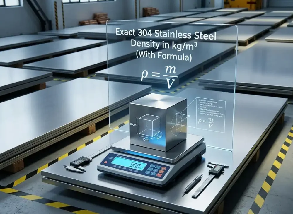 Exact 304 Stainless Steel Density in kgm³ (With Formula)