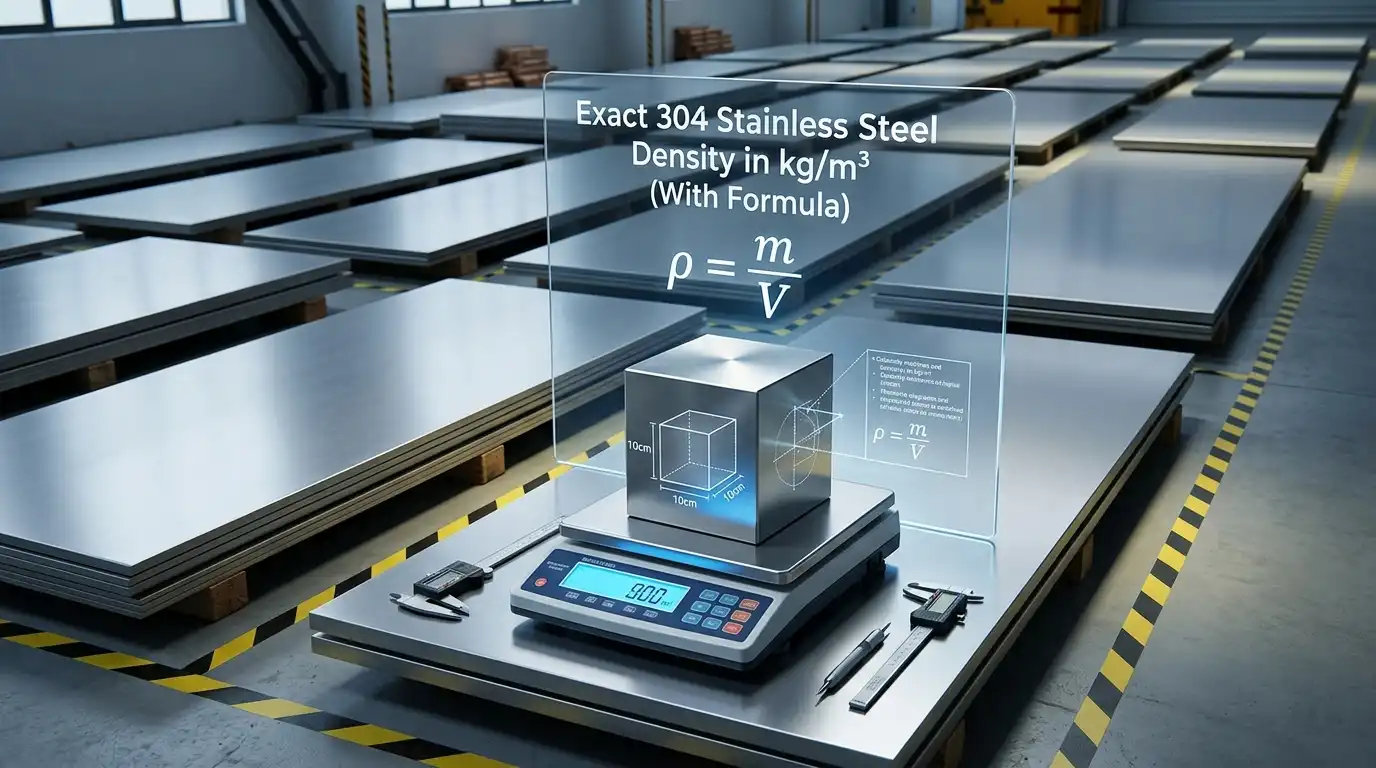 Exact 304 Stainless Steel Density in kgm³ (With Formula)