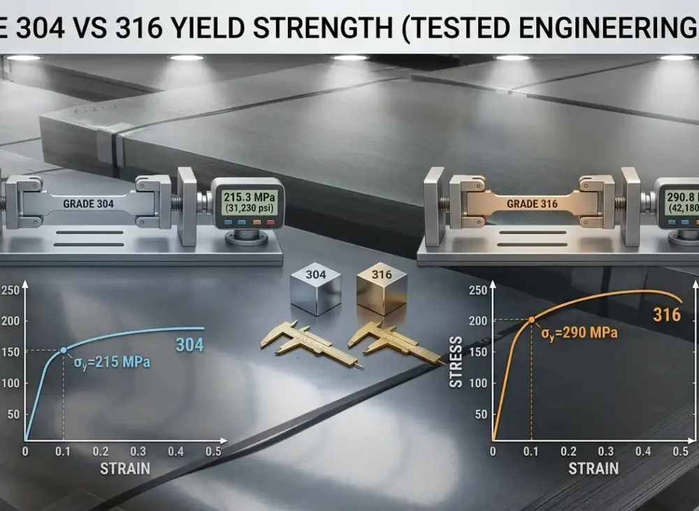 Grade 304 vs 316 Yield Strength (Tested Engineering Data)