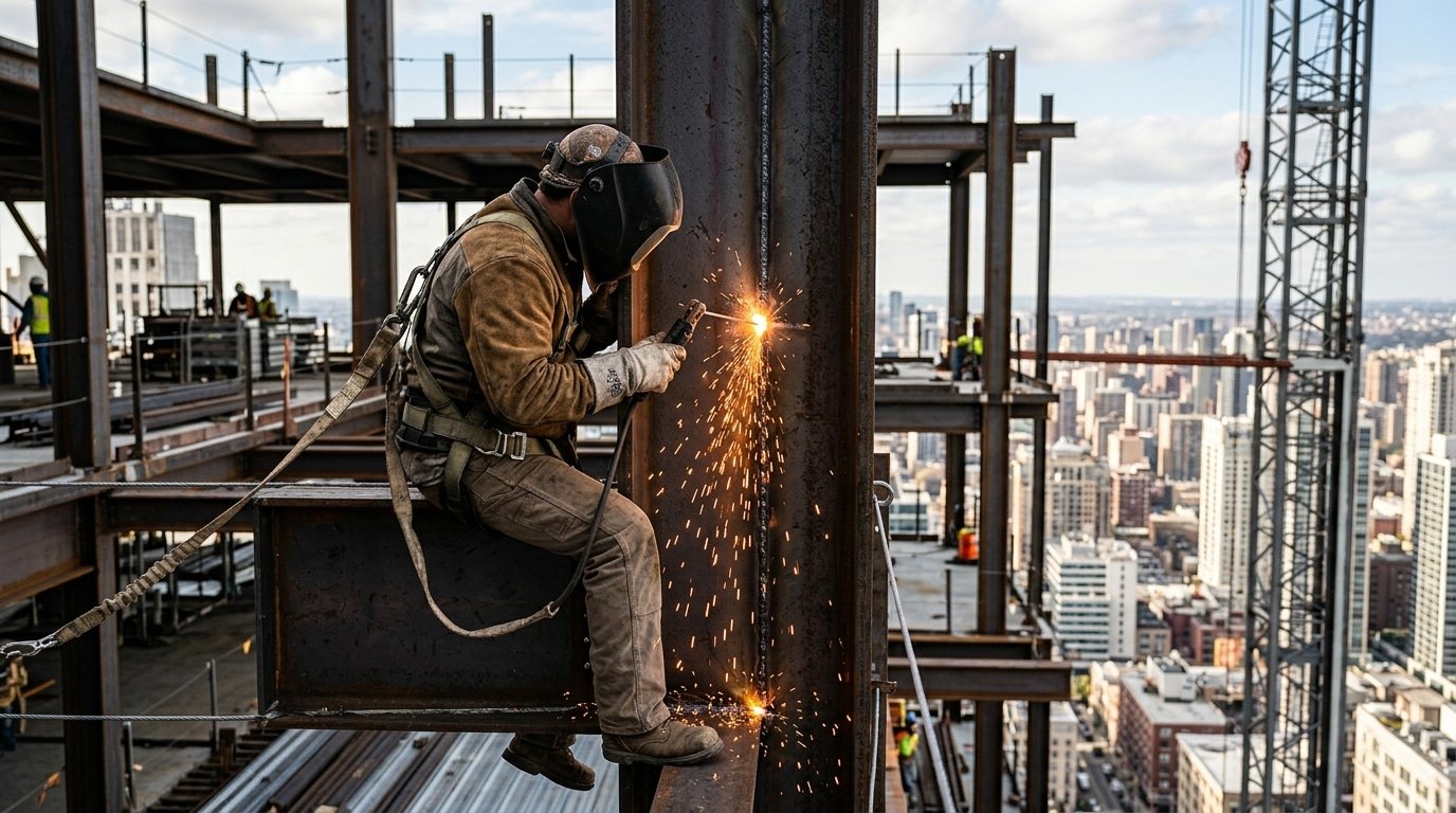 what do welders do in construction structural steel welding on high-rise beam