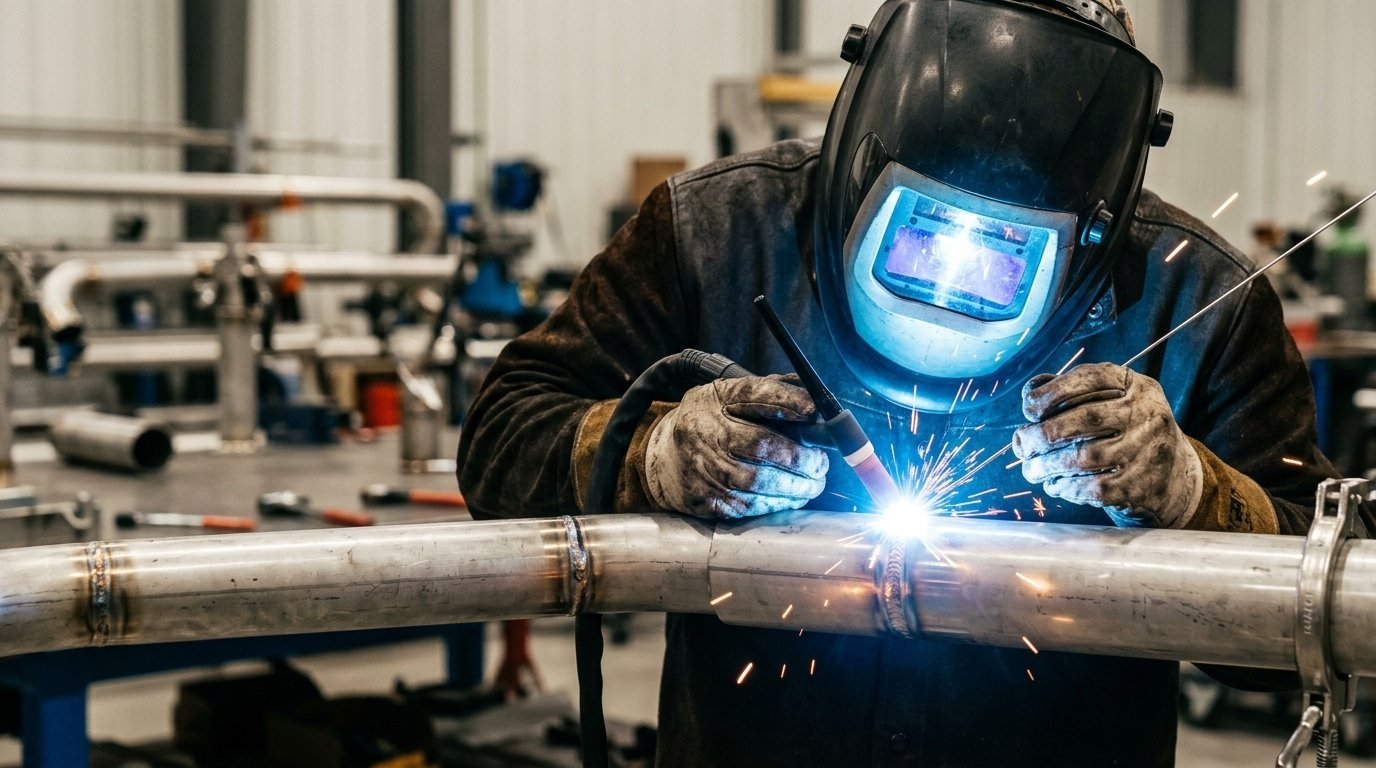 what do welders do - certified welder performing TIG weld on pipe
