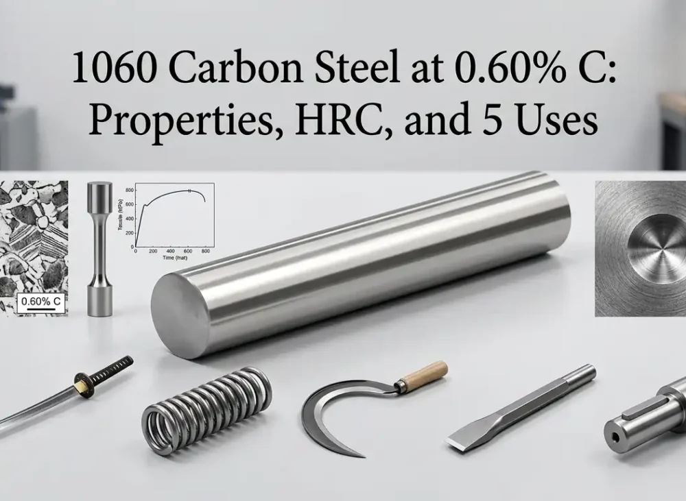 1060 Carbon Steel at 0.60% C Properties, HRC, and 5 Uses