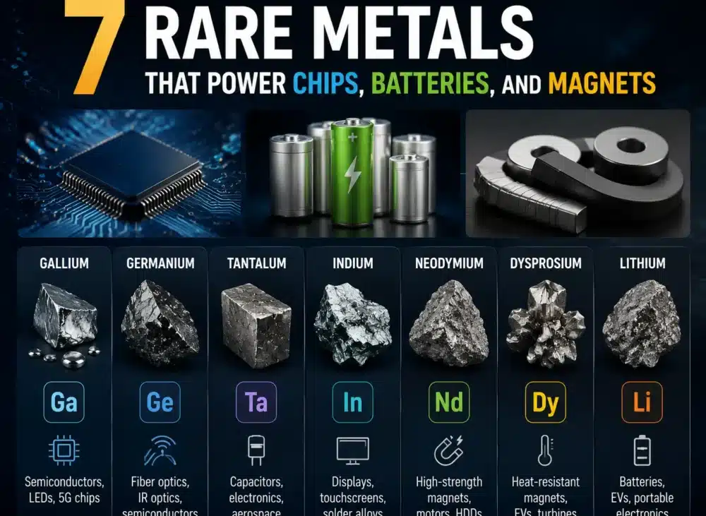 7 rare metals that power chips, batteries, and magnets
