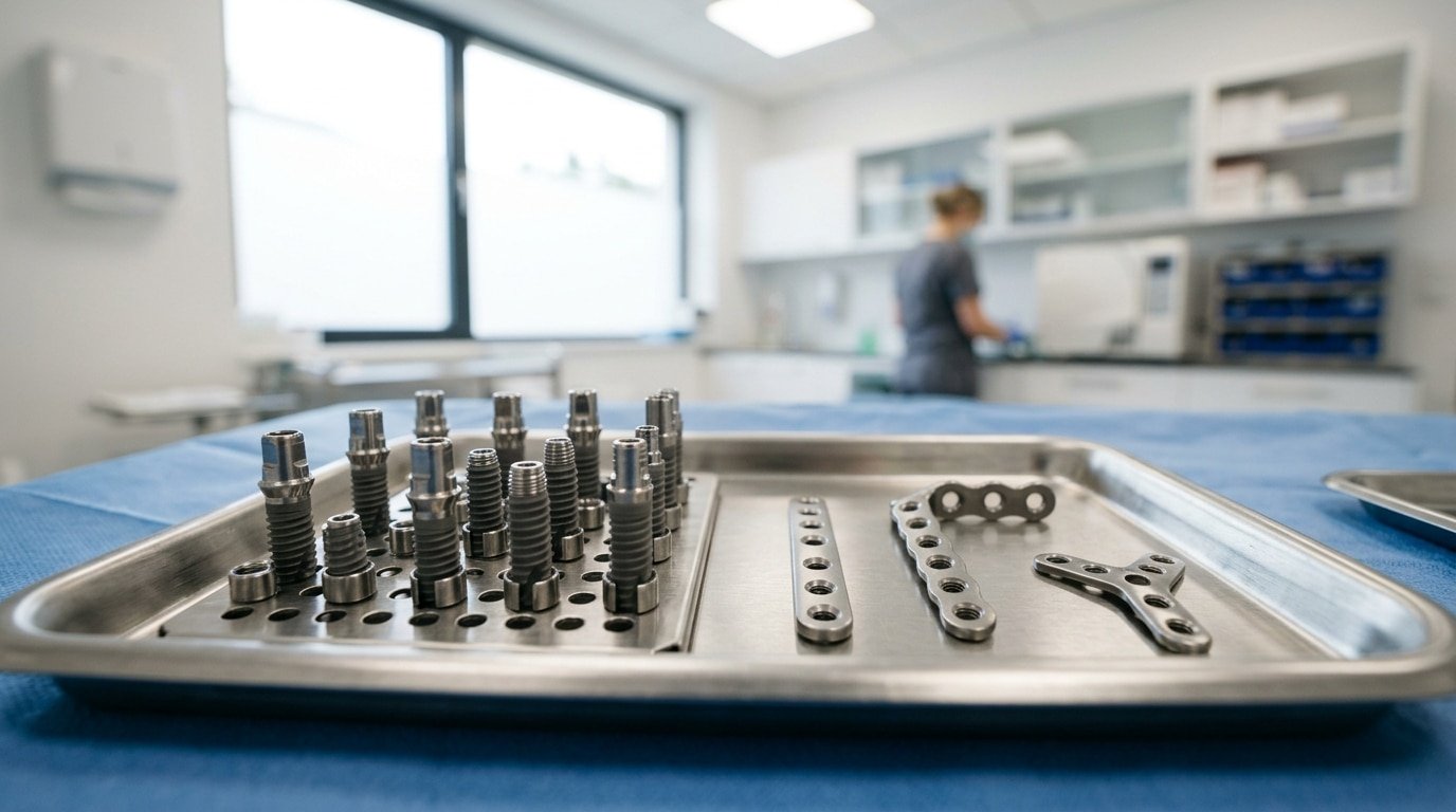 CP titanium Grade 3 and Grade 4 medical implants showing high-strength unalloyed applications