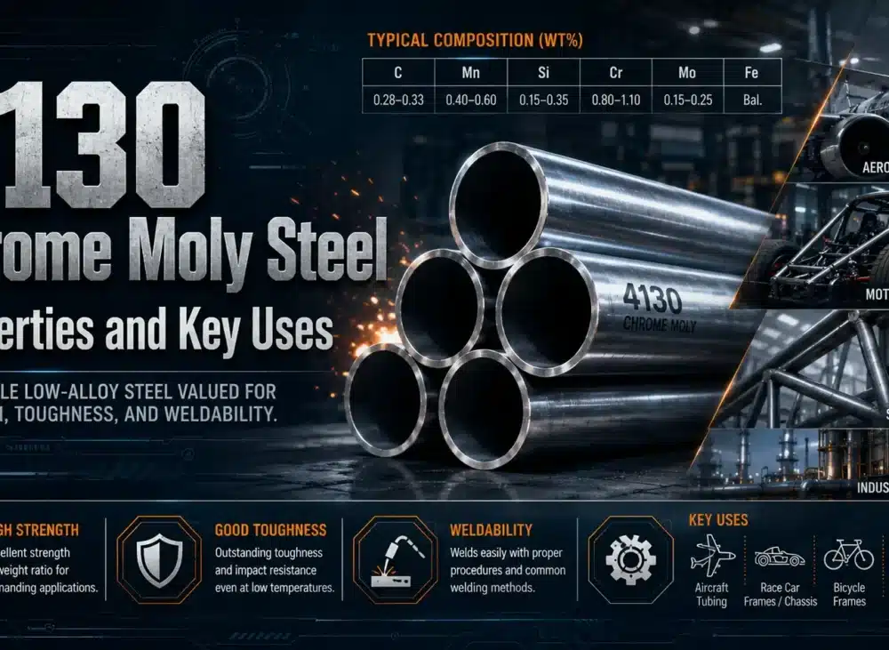 4130 Chrome Moly Steel Properties and Key Uses