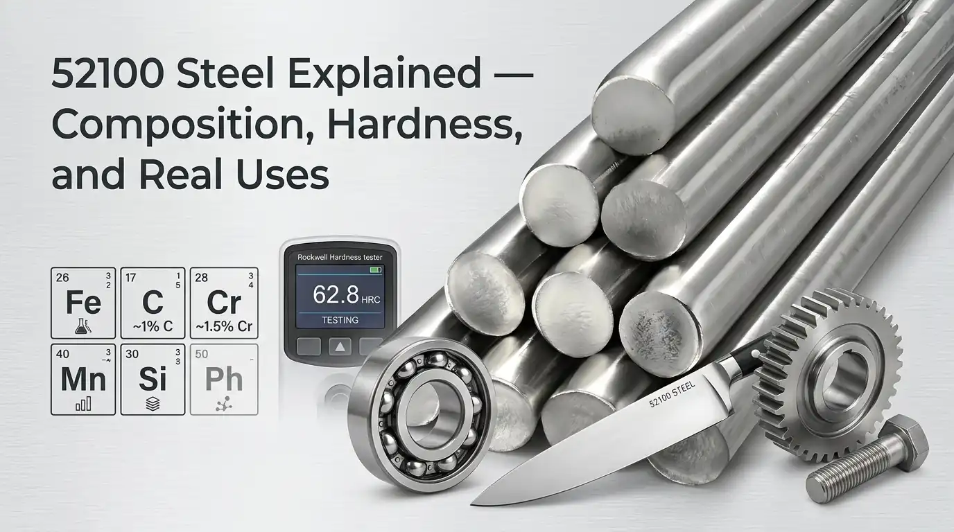 52100 Steel Explained — Composition, Hardness, and Real Uses