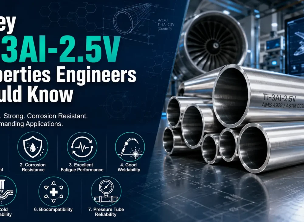 7 خصائص رئيسية يجب على المهندسين معرفتها لسبائك التيتانيوم Ti-3Al-2.5V