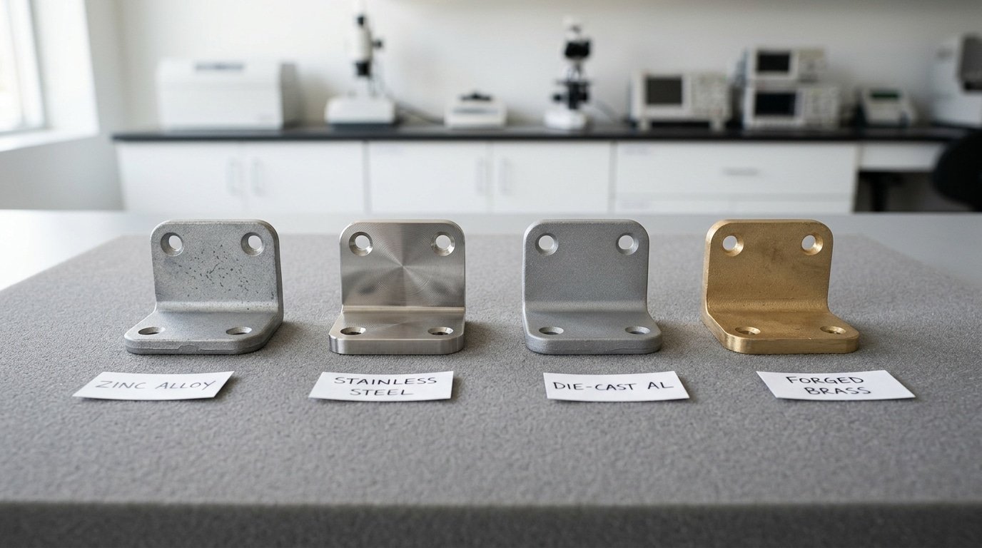 Zinc alloy vs stainless steel aluminum brass comparison brackets