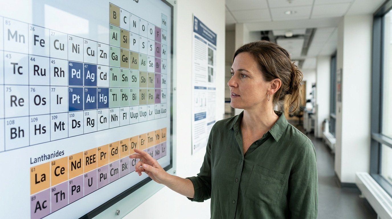 rare metals taxonomy chart showing categories on the periodic table