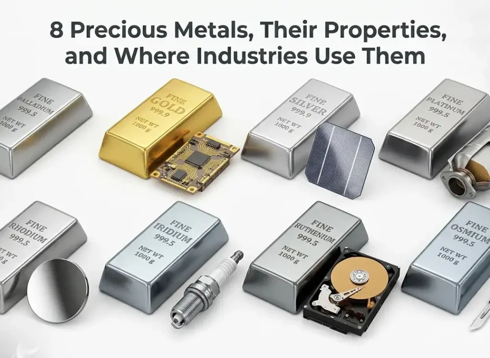 8 Precious Metals, Their Properties, and Where Industries Use Them