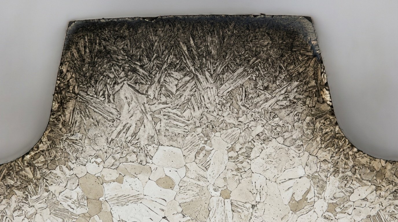 8620 steel carburized case-core microstructure showing Ni-Cr-Mo alloy composition effects