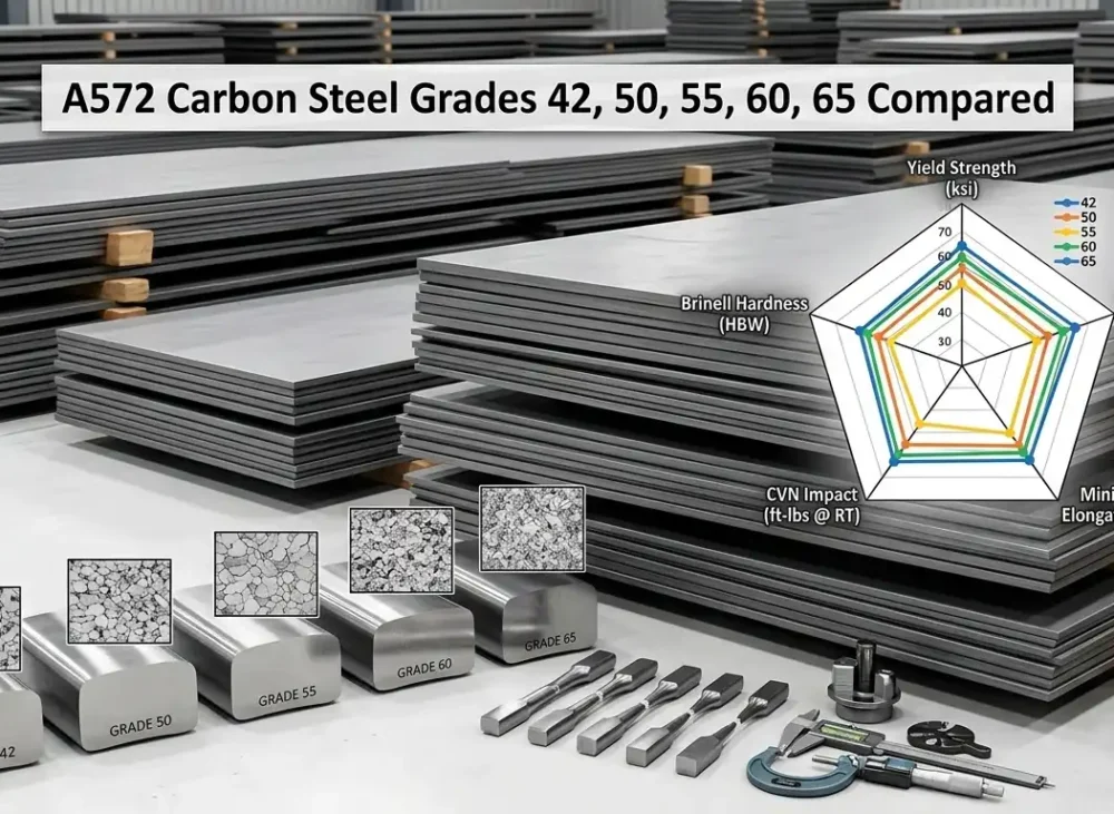 A572 Carbon Steel Grades 42, 50, 55, 60, 65 Compared