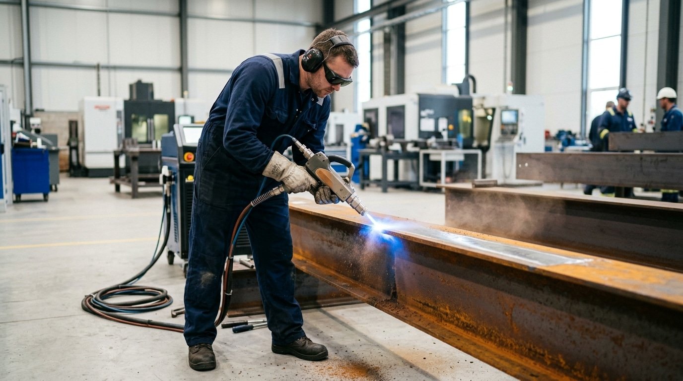 Handheld laser cleaning machine and its laser wavelength removing rust from steel