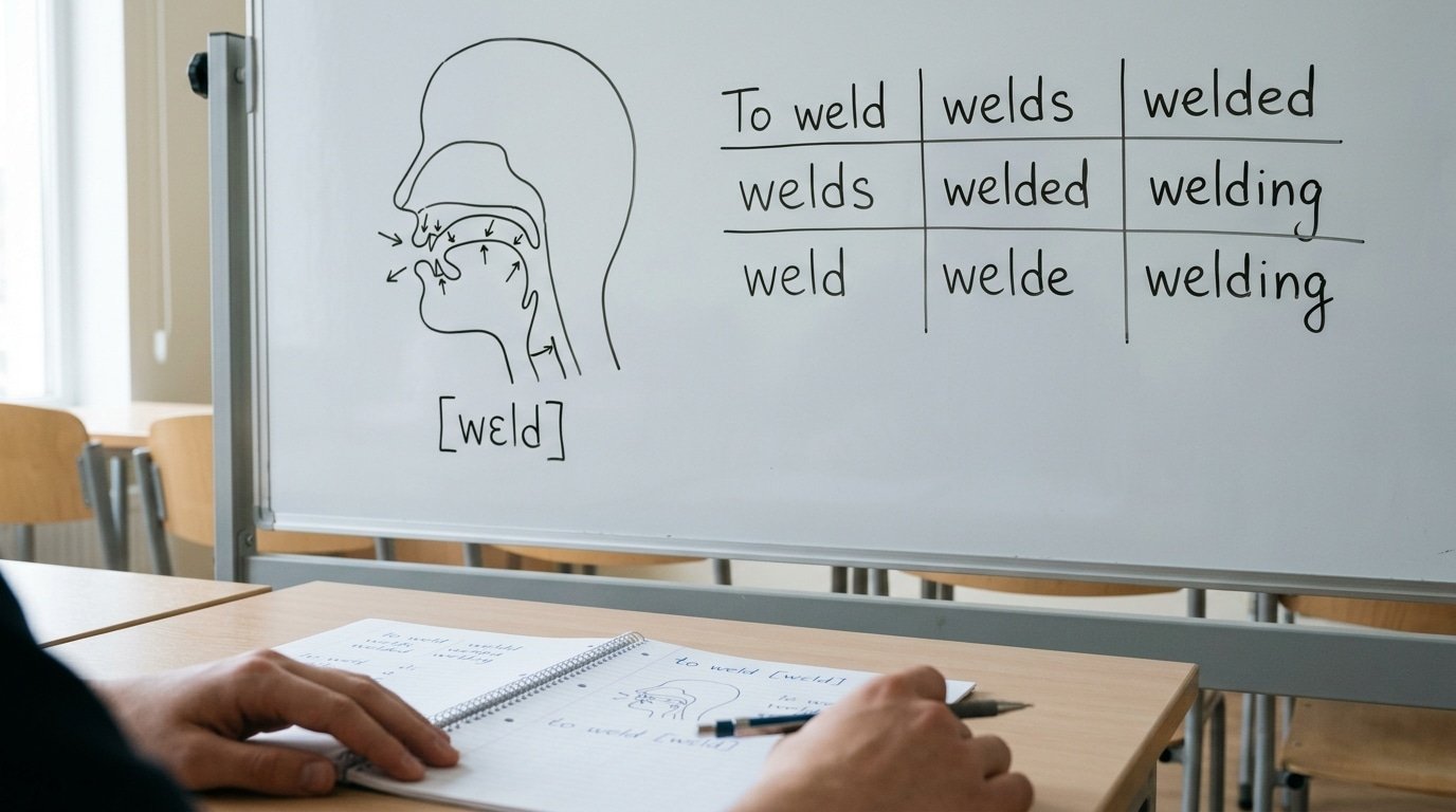 weld definition pronunciation IPA and word forms chart
