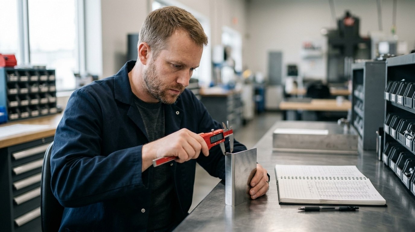 Coupon test procedure for deriving K-factor per material lot in press brake bending