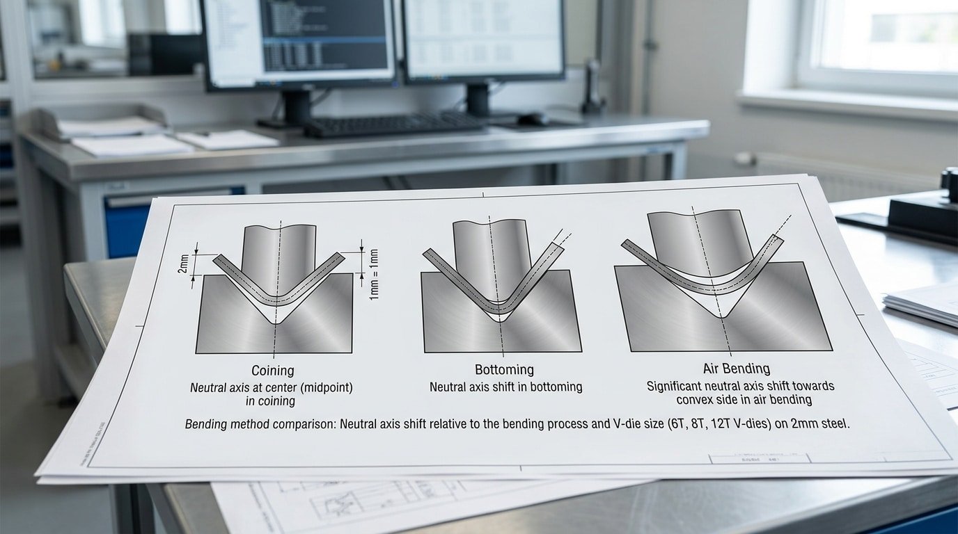 Y-factor and K-factor shift across punch radius and V-die opening for press brake bending precision