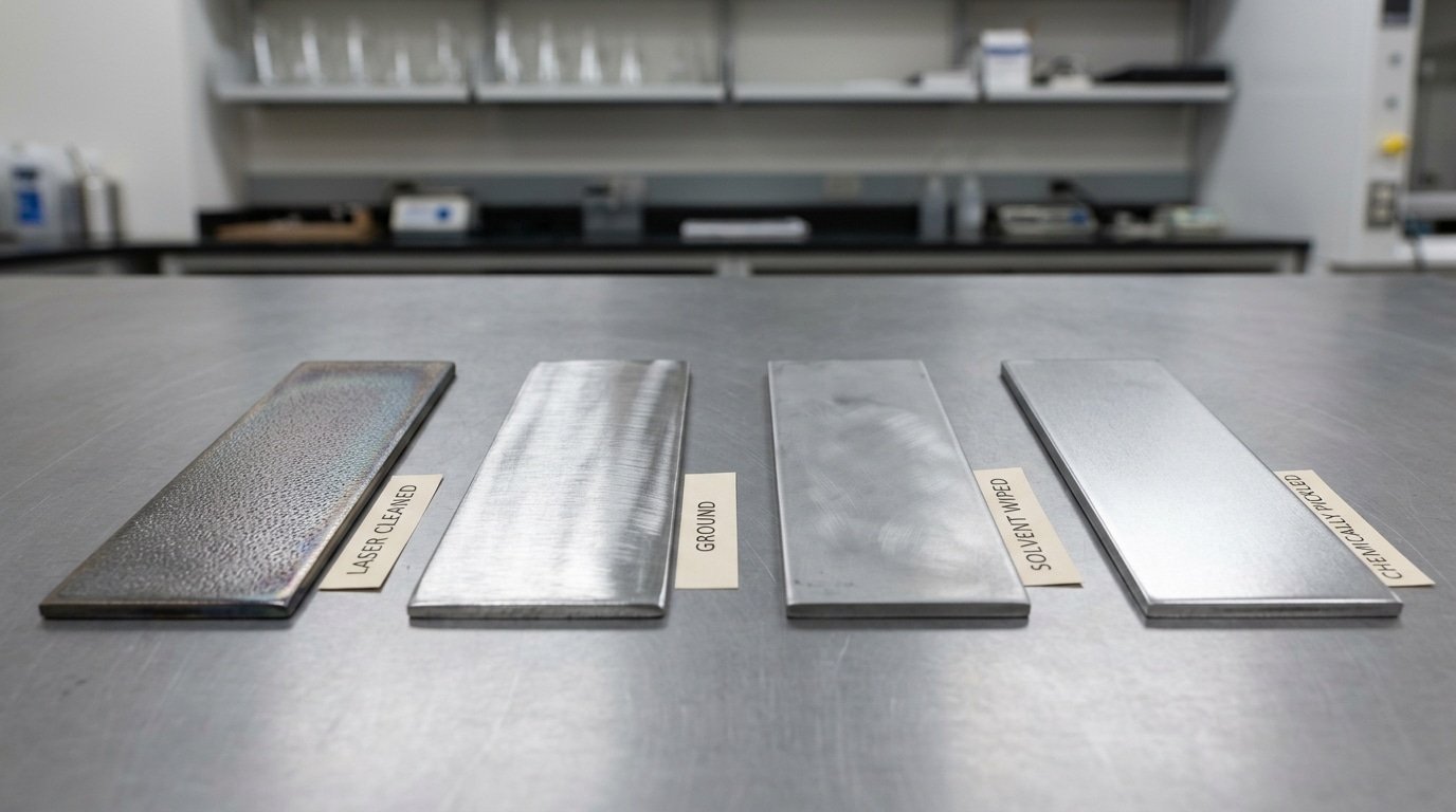 laser cleaning before laser welding compared with grinding chemical and mechanical prep methods