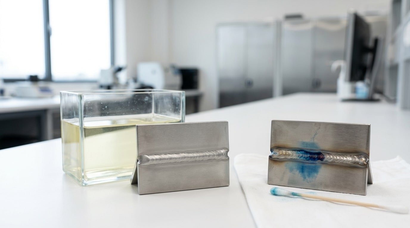 Citric acid passivation and ferroxyl test for surface treatment of food grade stainless steel